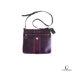 Pre-loved Coach plum monogram PVC crossbody bag, front view – secondhand designer, NZ