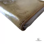 Coach pale yellow patent leather full zip long wallet, view 6