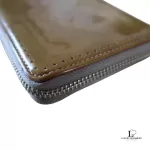 Coach pale yellow patent leather full zip long wallet, view 7
