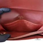 Salvatore Ferragamo maroon leather clutch bag, view 19