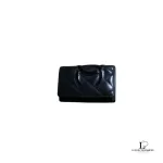 Pre-loved Chanel Cambon Ligne black quilted leather Multicles 6 key holder, front view – secondhand designer, NZ