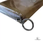 Coach pale yellow patent leather full zip long wallet, view 8
