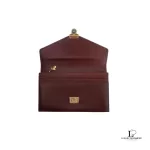 Salvatore Ferragamo maroon leather clutch bag, view 3