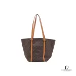 Louis Vuitton Monogram Sac Shopping tote bag with vachetta handles, view 2
