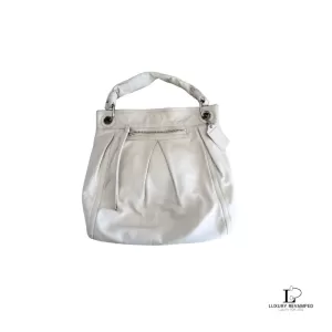 Pre-loved Coach cream soft leather two-way tote bag with removable strap, front view – secondhand designer, NZ
