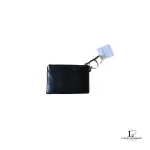Coach black leather card coin purse with key ring, new with tag, view 2