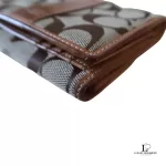 Coach brown monogram canvas medium wallet, view 4