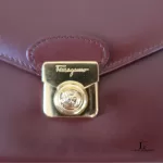 Salvatore Ferragamo maroon leather clutch bag, view 25