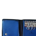Coach black monogram canvas and leather card key case, view 5