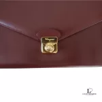 Salvatore Ferragamo maroon leather clutch bag, view 26