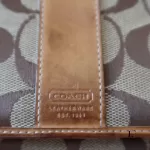 Coach brown monogram canvas medium wallet, view 21