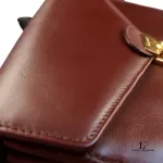 Salvatore Ferragamo maroon leather clutch bag, view 20