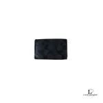 Coach black monogram canvas and leather card key case, view 2