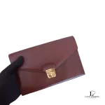 Salvatore Ferragamo maroon leather clutch bag, view 27