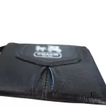 Coach black leather card coin purse with key ring, new with tag, view 10
