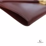 Salvatore Ferragamo maroon leather clutch bag, view 9
