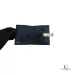 Gucci G compact bifold black smooth leather wallet with gold-tone clasp, view 5