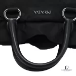Prada ruffle bauletto black Tessuto nylon and leather bag, view 15