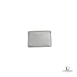 Coach mini crossgrain leather wallet in matte gold with removable chain, view 3