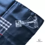 Burberry blue and white pure silk scarf, view 3