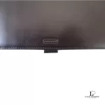 Coach dark brown leather document holder long wallet, view 9