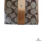 Coach brown monogram canvas medium wallet, view 20