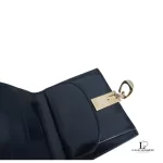 Gucci G compact bifold black smooth leather wallet with gold-tone clasp, view 3