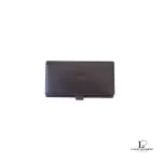 Coach dark brown leather document holder long wallet, view 2