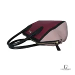 Furla tricolour black, maroon and peach leather handbag, view 5