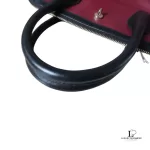 Furla tricolour black, maroon and peach leather handbag, view 13