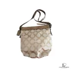 Coach brown and bronze monogram canvas crossbody bag, view 2
