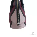 Furla tricolour black, maroon and peach leather handbag, view 9
