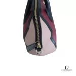Furla tricolour black, maroon and peach leather handbag, view 10