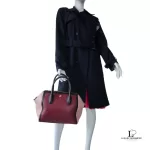 Furla tricolour black, maroon and peach leather handbag, view 21