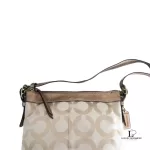 Coach brown and bronze monogram canvas crossbody bag, view 4