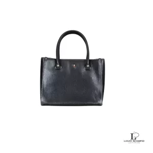 Pre-loved Kate Spade structured Black leather handbag, front view – secondhand designer, NZ