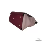 Furla tricolour black, maroon and peach leather handbag, view 8