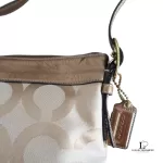 Coach brown and bronze monogram canvas crossbody bag, view 20