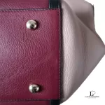 Furla tricolour black, maroon and peach leather handbag, view 11