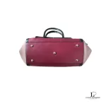 Furla tricolour black, maroon and peach leather handbag, view 3
