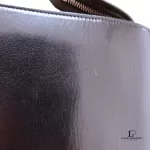 Balenciaga tri-colour black, cream and tan leather clutch bag organiser, view 13