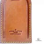Louis Vuitton Vachetta leather luggage tag with gold-tone hardware, view 4