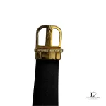 Givenchy men's black leather belt with gold-tone buckle, size 115, view 9