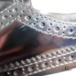 Prada silver metallic patent leather wingtip platform brogues, size 37, made in Italy, view 21