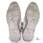 Prada silver metallic patent leather wingtip platform brogues, size 37, made in Italy, view 18