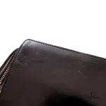Balenciaga tri-colour black, cream and tan leather clutch bag organiser, view 11