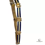 vintage Gucci blue and cream metal dress belt, size 80, view 10