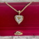 Mario Valentino gold-tone heart Swarovski necklace, view 9