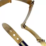 vintage Gucci blue and cream metal dress belt, size 80, view 15