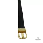 Givenchy men's black leather belt with gold-tone buckle, size 115, view 2